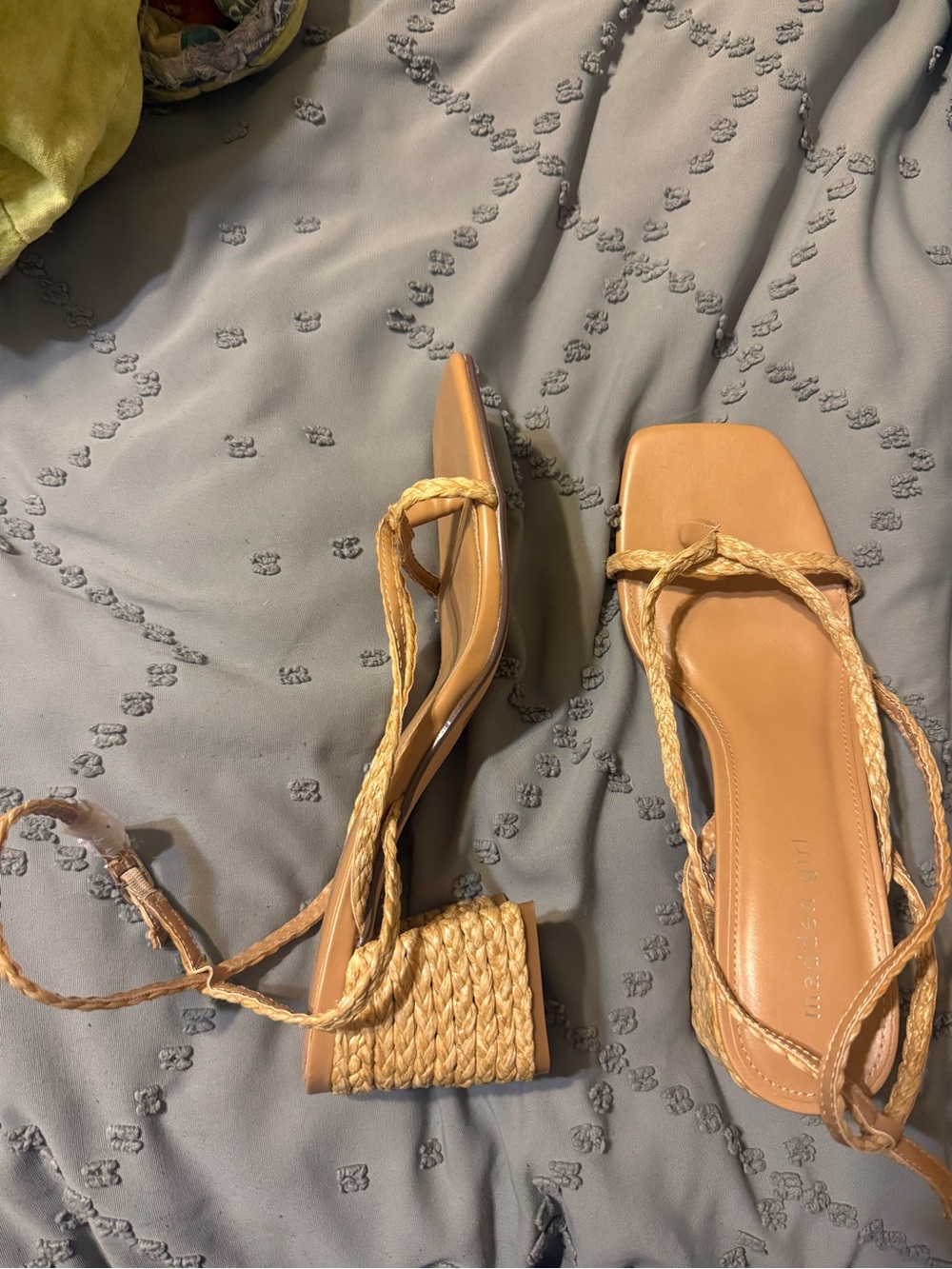 Madden Girl Braided Tan Wrap Sandals - Picture 2 of 3